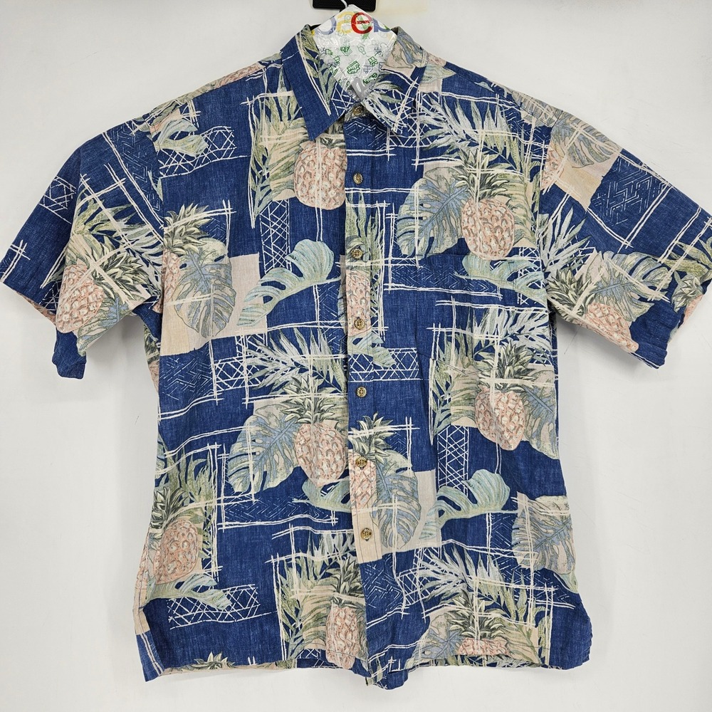 Cooke Street Hawaiian Shirt Mens XL Reverse‎ Print Pineapples AOP Short Sleeve